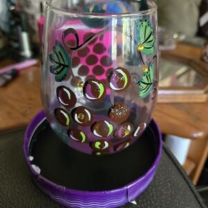 Lolita Colorful Butterfly and Dots Wine Glass